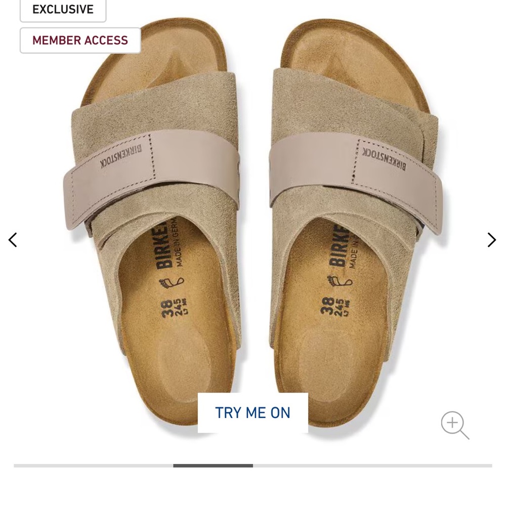 Birkenstock Kyoto Taupe Suede Slides